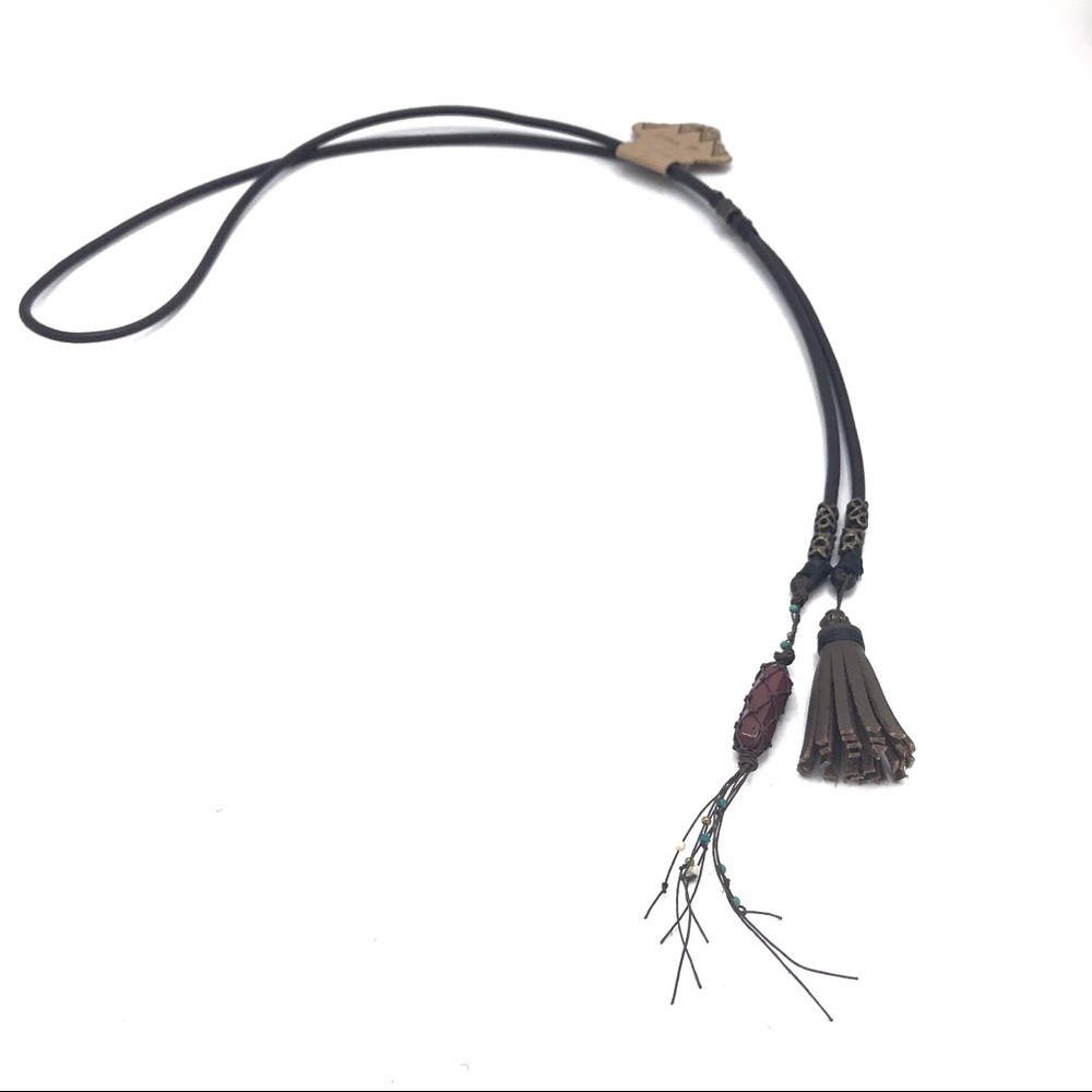Elise M. Nairobi Wrapped Crystal Leather Necklace